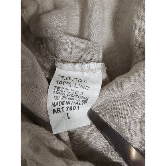 100% Linen Italian Cropped Trousers Size Large - Picture 7 of 8